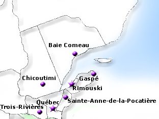 Carte - localisation du diocèese de Baie Comeau