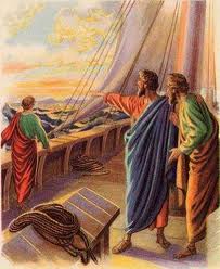 Paul et Barnabé sur un bateau