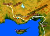 carte du 2e voyage, vers la Phrygie