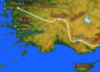Carte du 2e voyage - vers Troas