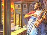 Néron jouant de la lyre alors que Rome brûle