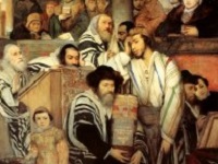 Juifs priant `la synagogue