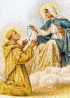 St Dominique reçoit le rosaire en 1214