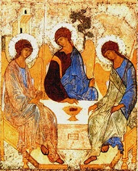 icône "trinité" par saint André Roublev