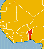 localisation du Bénin: en Afrique de l'Ouest