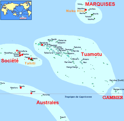 carte de la Polynésie française