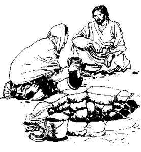 Jésus et la samaritaine au puit 