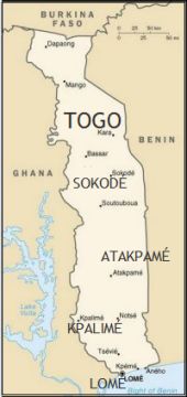 Carte de Togo, 4 diocèses